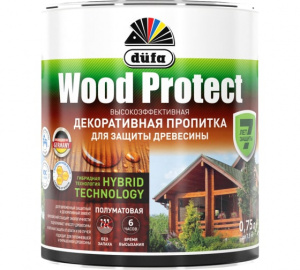Декоративная пропитка для защиты древесины с воском Wood Protect 0,75л Белая DUFA