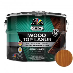 Пропитка-Антисептик для защиты древесины DUFA Wood top Lasur 9 литров Тик