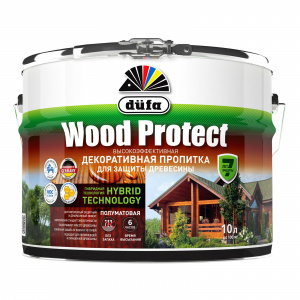 Декоративная пропитка для защиты древесины DUFA Wood Protect 10 литров  орех