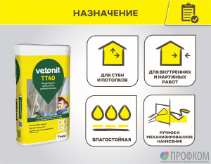 Ветонит TT40 штукатурка цементная 25кг
